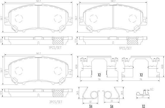 Brembo P56100N - Тормозные колодки, дисковые, комплект autospares.lv