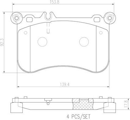 Brembo P50097N - Тормозные колодки, дисковые, комплект autospares.lv