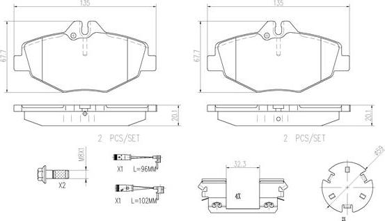 Brembo P50049N - Тормозные колодки, дисковые, комплект autospares.lv