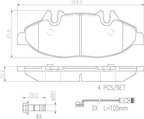 Brembo P50050N - Тормозные колодки, дисковые, комплект autospares.lv