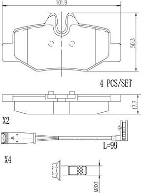 Brembo P50051N - Тормозные колодки, дисковые, комплект autospares.lv