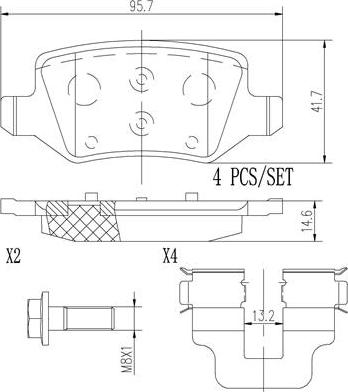 Brembo P50058N - Тормозные колодки, дисковые, комплект autospares.lv