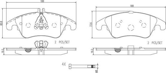 Brembo P50069N - Тормозные колодки, дисковые, комплект autospares.lv