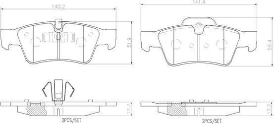 Brembo P50064N - Тормозные колодки, дисковые, комплект autospares.lv