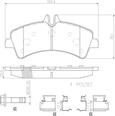 Brembo P50060N - Тормозные колодки, дисковые, комплект autospares.lv