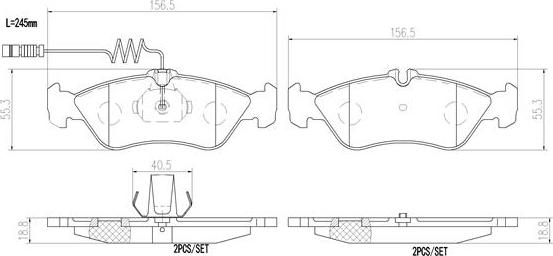 Brembo P50082N - Тормозные колодки, дисковые, комплект autospares.lv