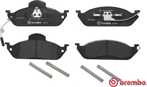 Brembo P 50 039 - Тормозные колодки, дисковые, комплект autospares.lv