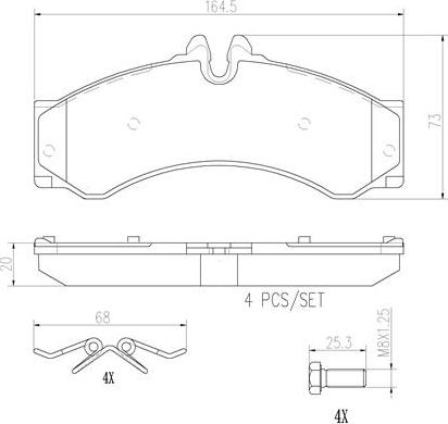 Brembo P50028N - Тормозные колодки, дисковые, комплект autospares.lv