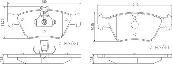 Brembo P50023N - Тормозные колодки, дисковые, комплект autospares.lv