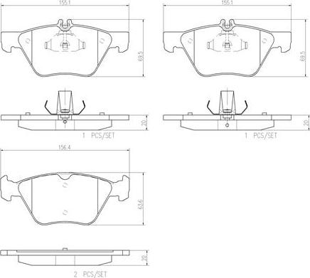 Brembo P50075N - Тормозные колодки, дисковые, комплект autospares.lv