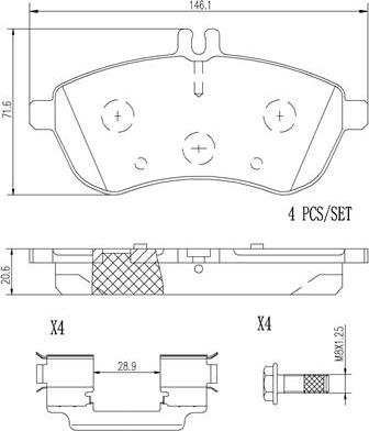 Mercedes-Benz A000420850490 - Тормозные колодки, дисковые, комплект autospares.lv