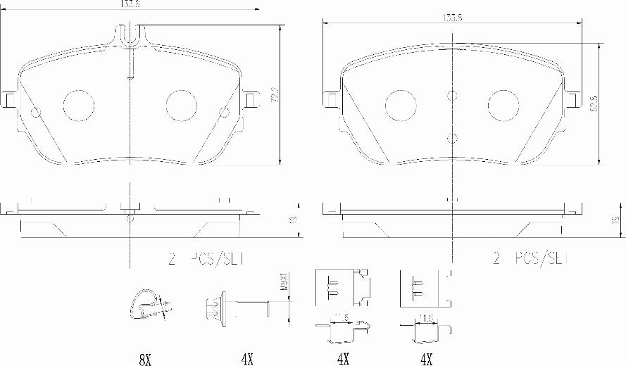 Brembo P50146N - Тормозные колодки, дисковые, комплект autospares.lv