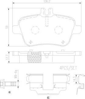 Brembo P50140N - Тормозные колодки, дисковые, комплект autospares.lv