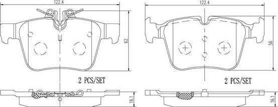 Brembo P50122N - Тормозные колодки, дисковые, комплект autospares.lv