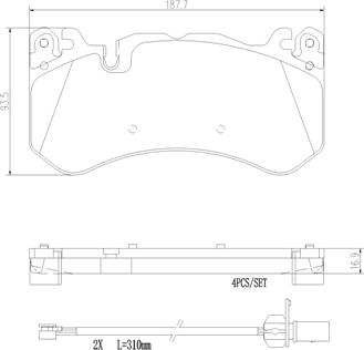 Brembo P50127N - Тормозные колодки, дисковые, комплект autospares.lv