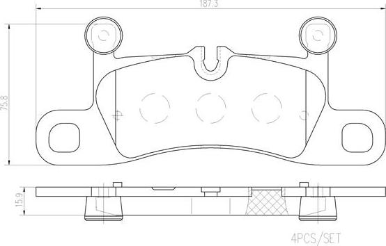 Brembo P65042N - Тормозные колодки, дисковые, комплект autospares.lv