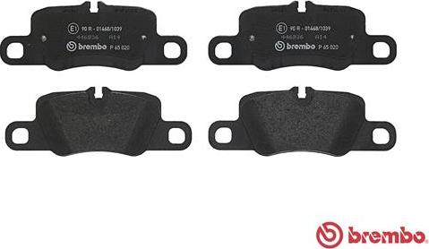 Brembo P 65 020 - Тормозные колодки, дисковые, комплект autospares.lv