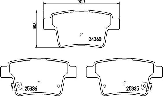 Brembo P 66 002 - Тормозные колодки, дисковые, комплект autospares.lv