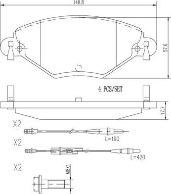 Brembo P61071N - Тормозные колодки, дисковые, комплект autospares.lv