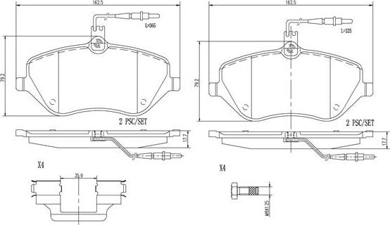 Brembo P61078N - Тормозные колодки, дисковые, комплект autospares.lv