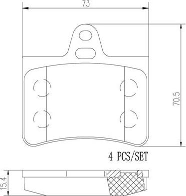 Brembo P61073N - Тормозные колодки, дисковые, комплект autospares.lv