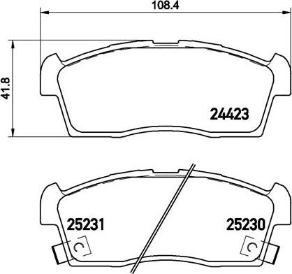 Brembo P 61 108 - Тормозные колодки, дисковые, комплект autospares.lv