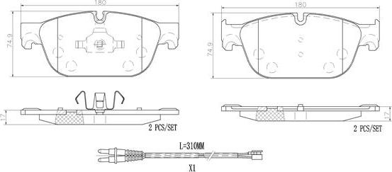 Brembo P61107N - Тормозные колодки, дисковые, комплект autospares.lv