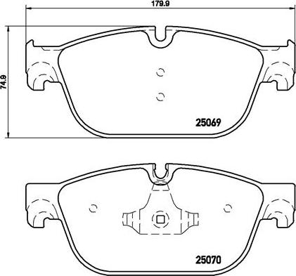 Brembo P 61 107 - Тормозные колодки, дисковые, комплект autospares.lv