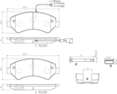 Brembo P61118N - Тормозные колодки, дисковые, комплект autospares.lv