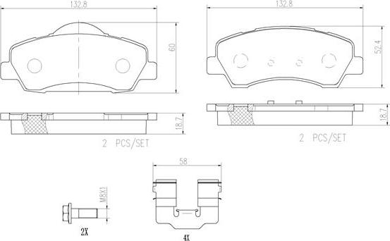 Brembo P61113N - Тормозные колодки, дисковые, комплект autospares.lv