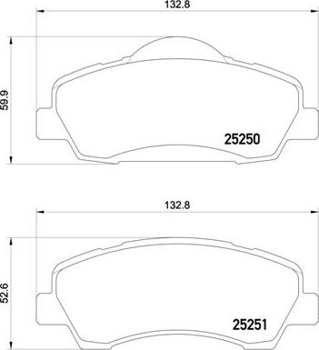 Brembo P 61 113 - Тормозные колодки, дисковые, комплект autospares.lv