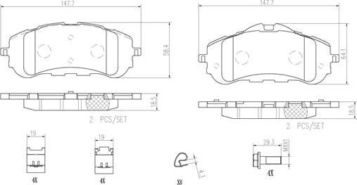 Brembo P61120N - Тормозные колодки, дисковые, комплект autospares.lv