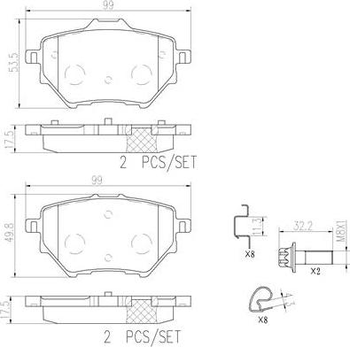 Brembo P61122N - Тормозные колодки, дисковые, комплект autospares.lv