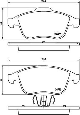 Brembo P 68 046 - Тормозные колодки, дисковые, комплект autospares.lv