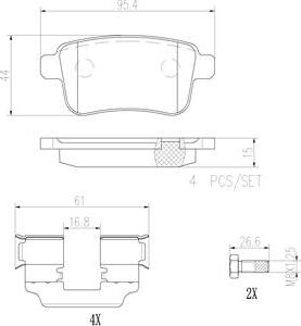 Brembo P68043N - Тормозные колодки, дисковые, комплект autospares.lv