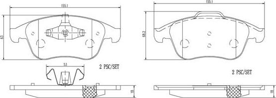 Brembo P68047N - Тормозные колодки, дисковые, комплект autospares.lv