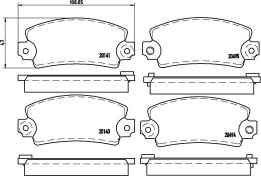 Brembo P 68 001 - Тормозные колодки, дисковые, комплект autospares.lv