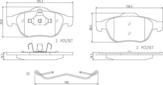 Brembo P68032N - Тормозные колодки, дисковые, комплект autospares.lv