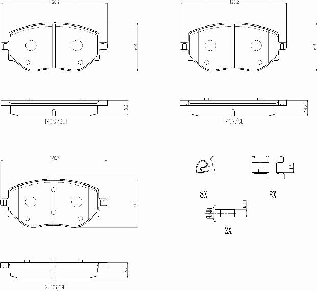 Brembo P68073N - Тормозные колодки, дисковые, комплект autospares.lv