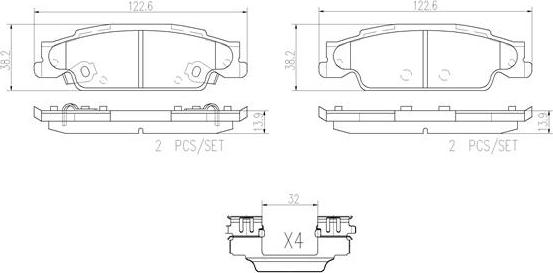 Brembo P09007N - Тормозные колодки, дисковые, комплект autospares.lv