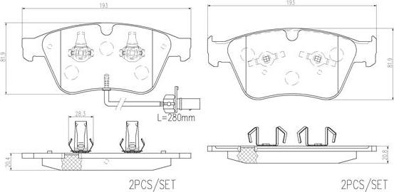 Brembo P05003N - Тормозные колодки, дисковые, комплект autospares.lv