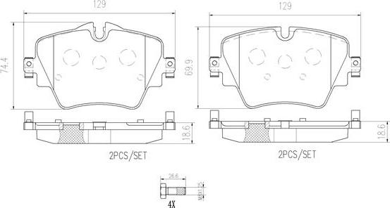 Brembo P06093N - Тормозные колодки, дисковые, комплект autospares.lv