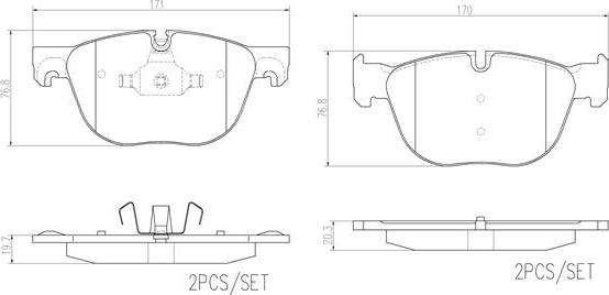 Brembo P06049N - Тормозные колодки, дисковые, комплект autospares.lv