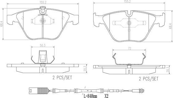 Brembo P06045N - Тормозные колодки, дисковые, комплект autospares.lv