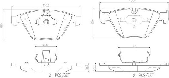 Brembo P06046N - Тормозные колодки, дисковые, комплект autospares.lv