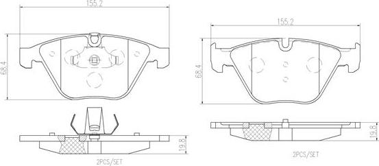 Brembo P06054N - Тормозные колодки, дисковые, комплект autospares.lv