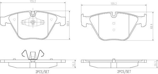 Brembo P06055N - Тормозные колодки, дисковые, комплект autospares.lv