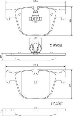 Brembo P06050N - Тормозные колодки, дисковые, комплект autospares.lv