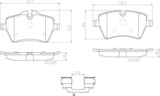 Brembo P06051N - Тормозные колодки, дисковые, комплект autospares.lv