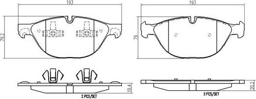 Brembo P06058N - Тормозные колодки, дисковые, комплект autospares.lv